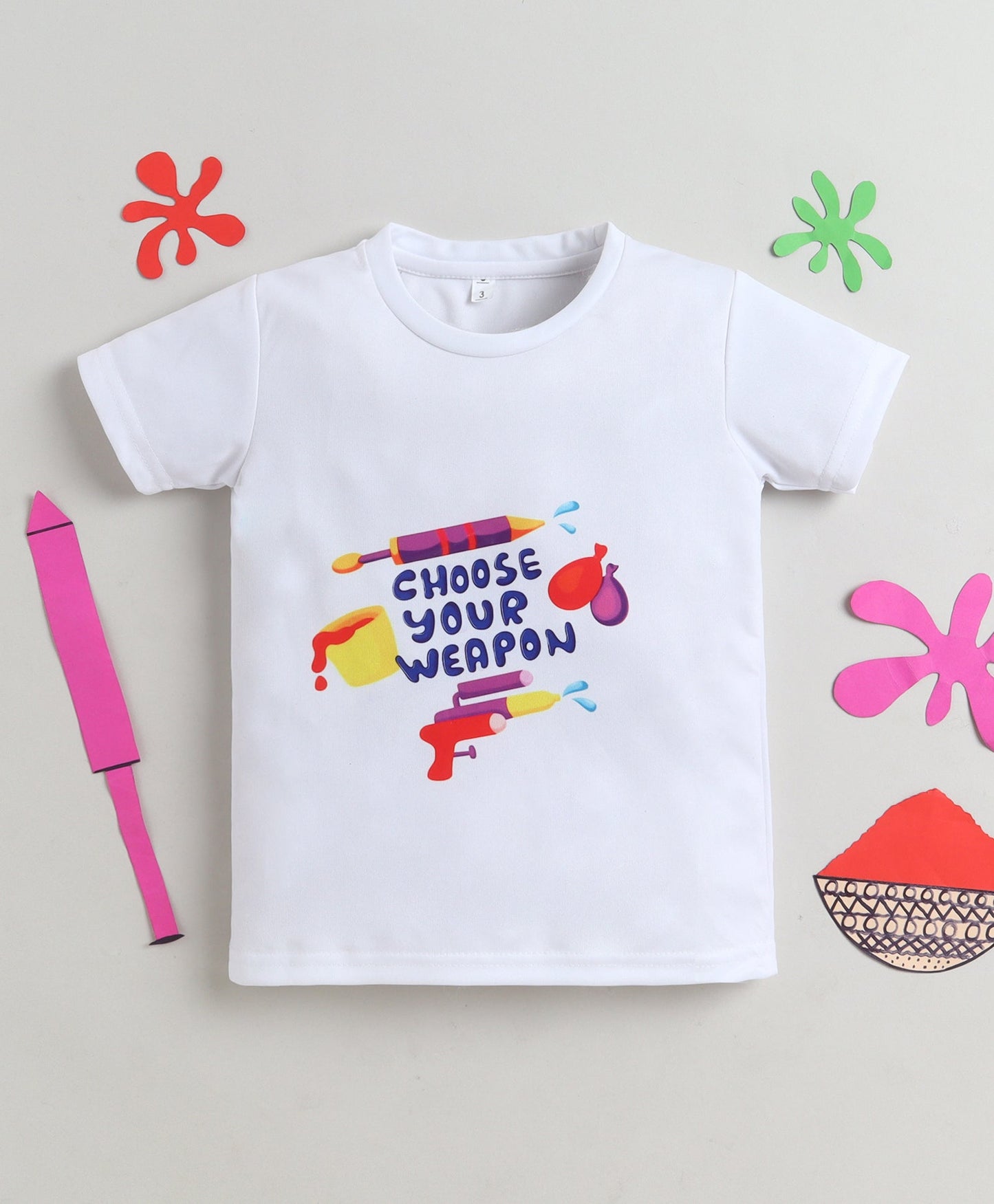 The Magic Wand Holi Edition Vibrant Printed T-Shirt - White