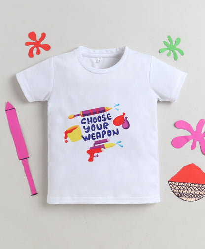 The Magic Wand Holi Edition Vibrant Printed T-Shirt - White