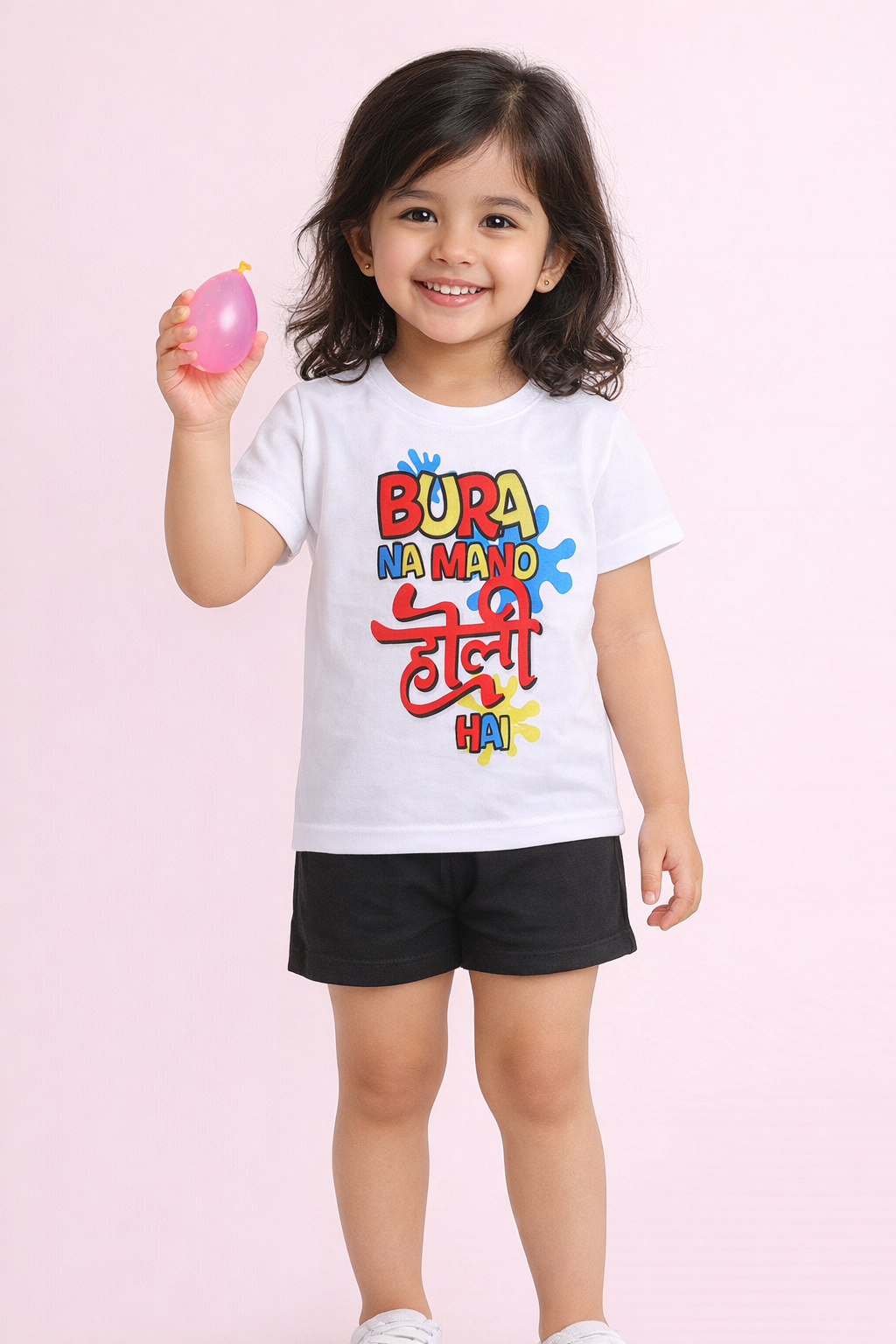 The Magic Wand Colourful Holi Printed T-shirt - White