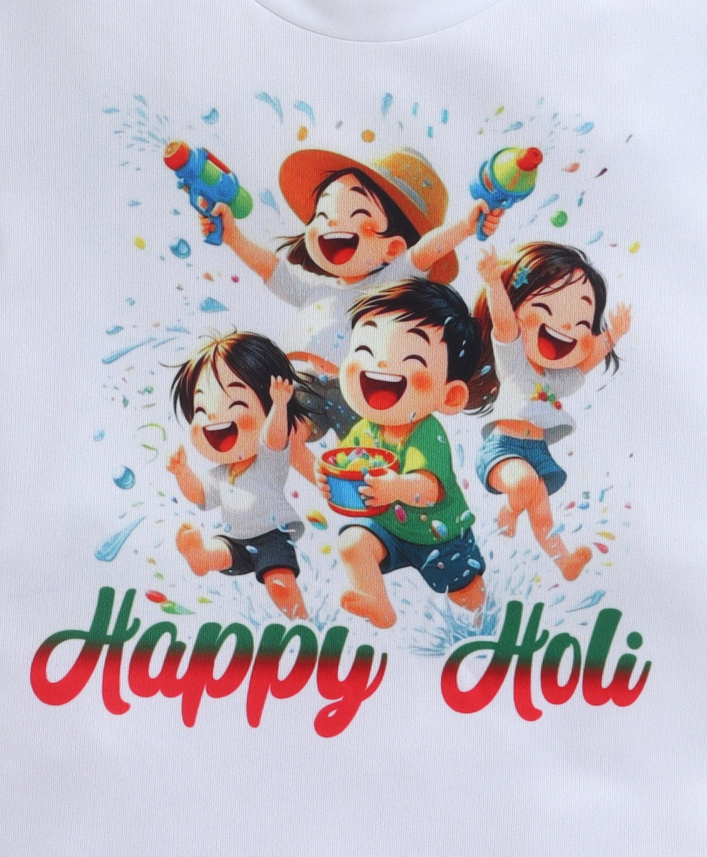 The Magic Wand Holi Special Vibrant Graphic T-Shirt – White