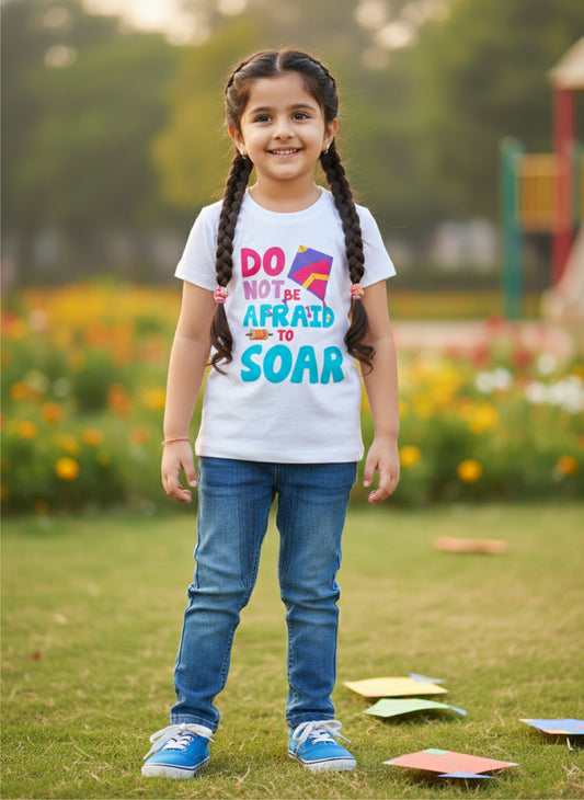 Makar Sankranti Festival Theme Kite Printed Colourfull T-shirts -White