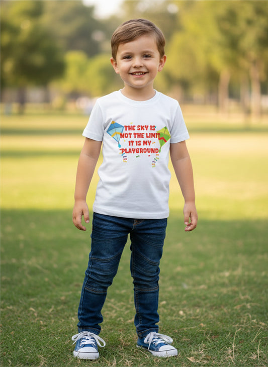 Makar Sankranti Festival Theme Printed Colourfull T-shirts -White