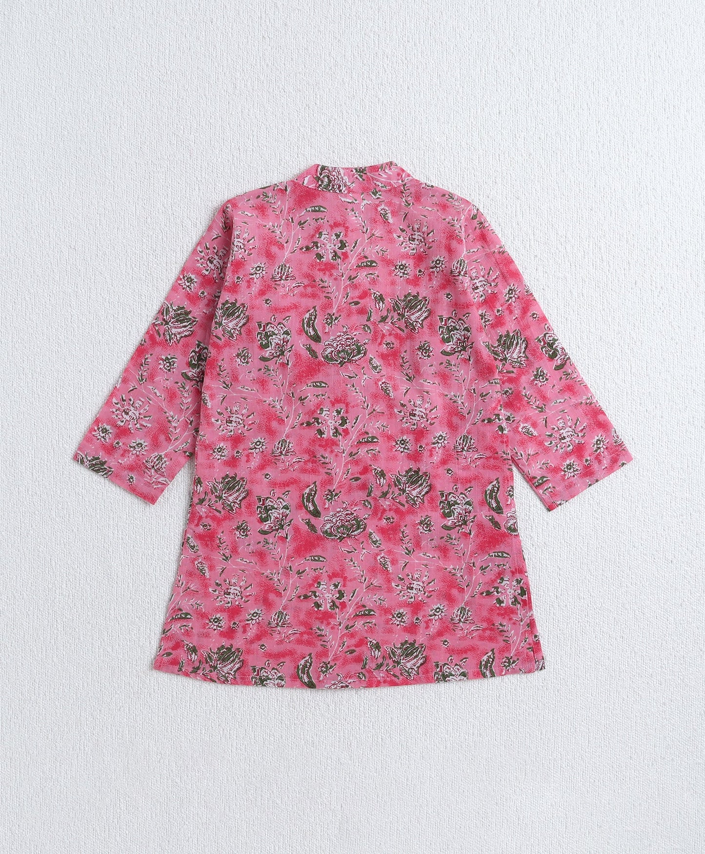 The-Magic-Wand-Cotton-Woven-Full-Sleeves-Floral-Printed-Kurta-&-Pyjama-with-Jacket-Set--Pink
