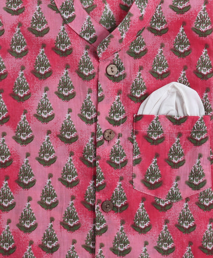 The-Magic-Wand-Cotton-Woven-Full-Sleeves-Floral-Printed-Kurta-&-Pyjama-with-Jacket-Set--Pink