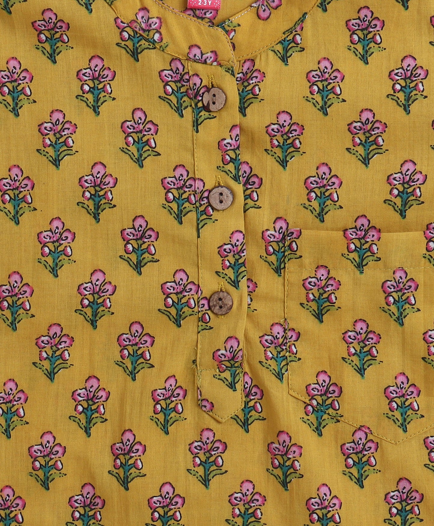 The-Magic-Wand-Cotton-Woven-Full-Sleeves-Floral-Printed-Kurta-&-Pyjama-with-Jacket-Set--Mustard