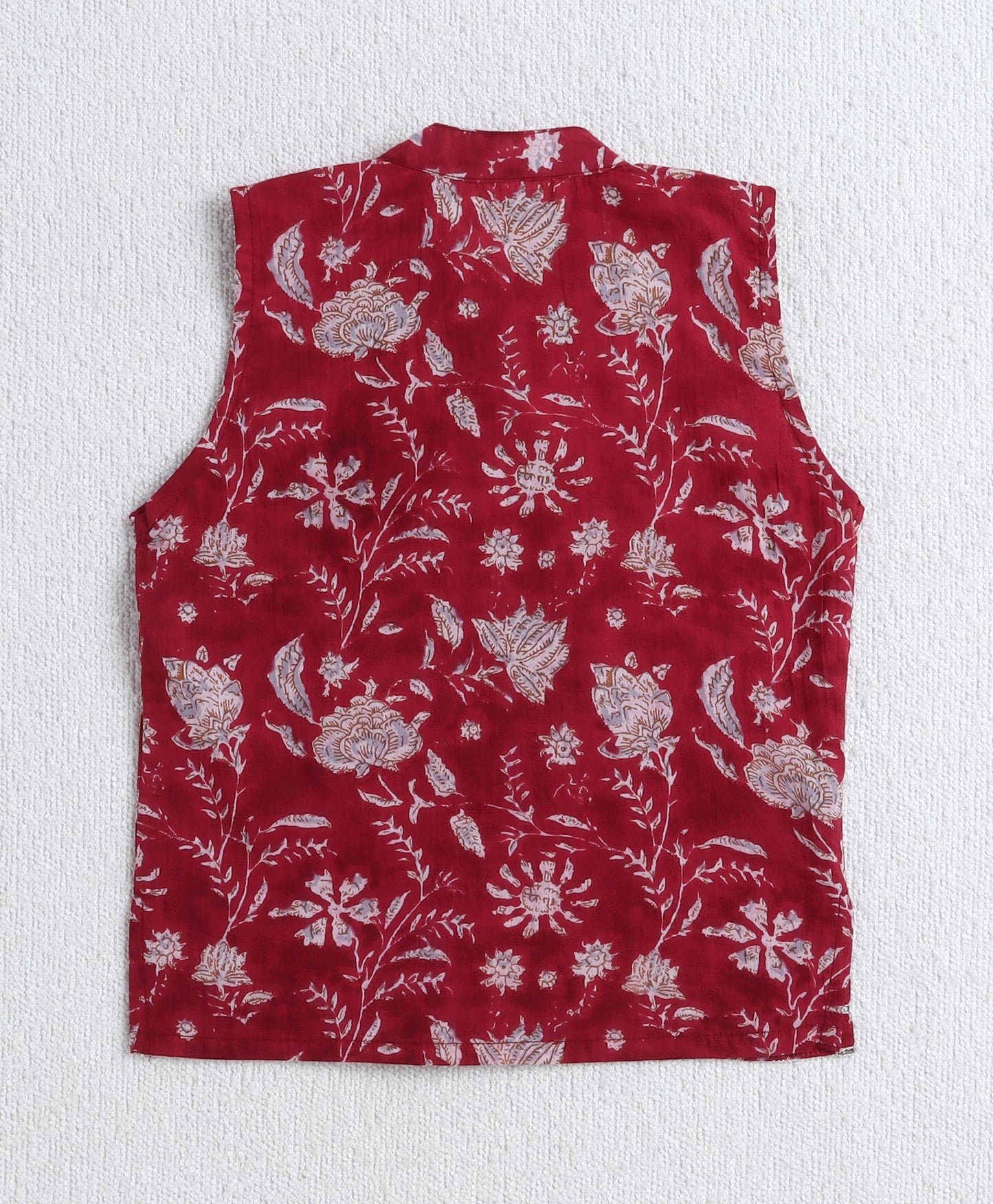 The-Magic-Wand-Cotton-Woven-Full-Sleeves-Floral-Printed-Kurta-&-Pyjama-with-Jacket-Set--Maroon