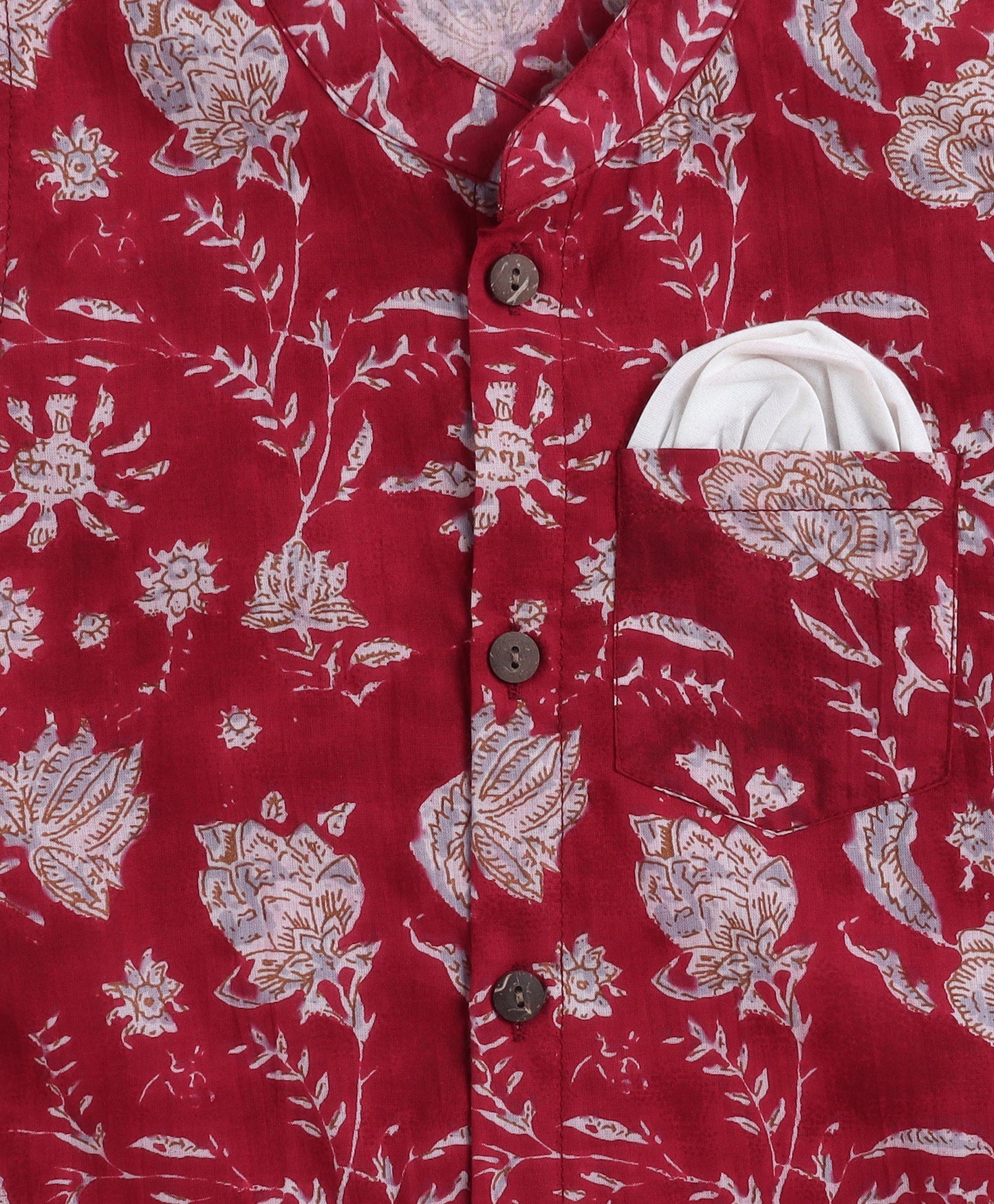 The-Magic-Wand-Cotton-Woven-Full-Sleeves-Floral-Printed-Kurta-&-Pyjama-with-Jacket-Set--Maroon