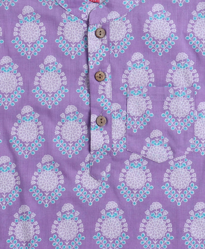 The-Magic-Wand-Cotton-Woven-Full-Sleeves-Floral-Printed-Kurta-&-Pyjama-with-Jacket-Set--Purple