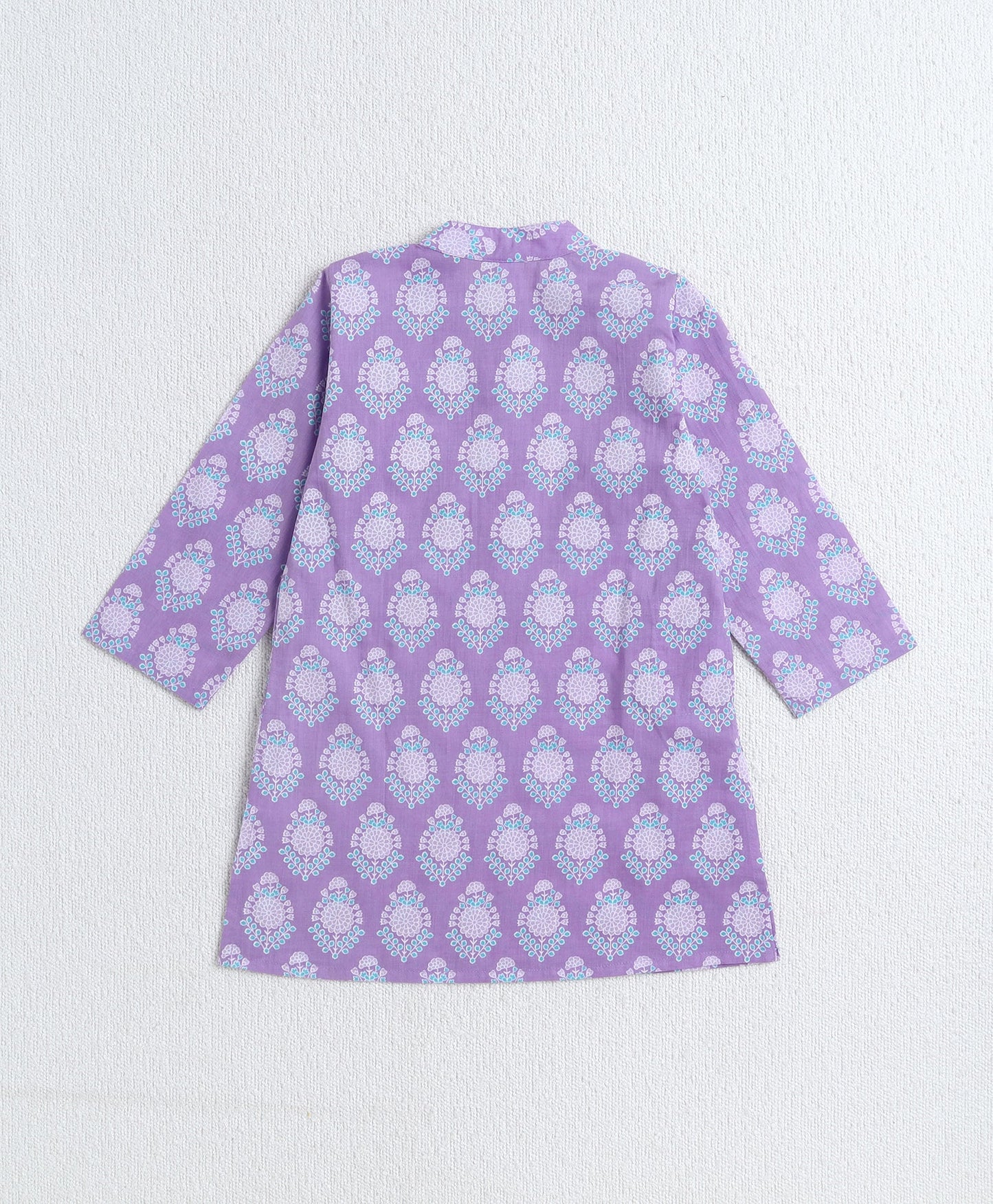 The-Magic-Wand-Cotton-Woven-Full-Sleeves-Floral-Printed-Kurta-&-Pyjama-with-Jacket-Set--Purple