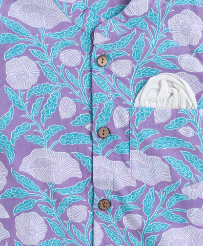 The-Magic-Wand-Cotton-Woven-Full-Sleeves-Floral-Printed-Kurta-&-Pyjama-with-Jacket-Set--Purple