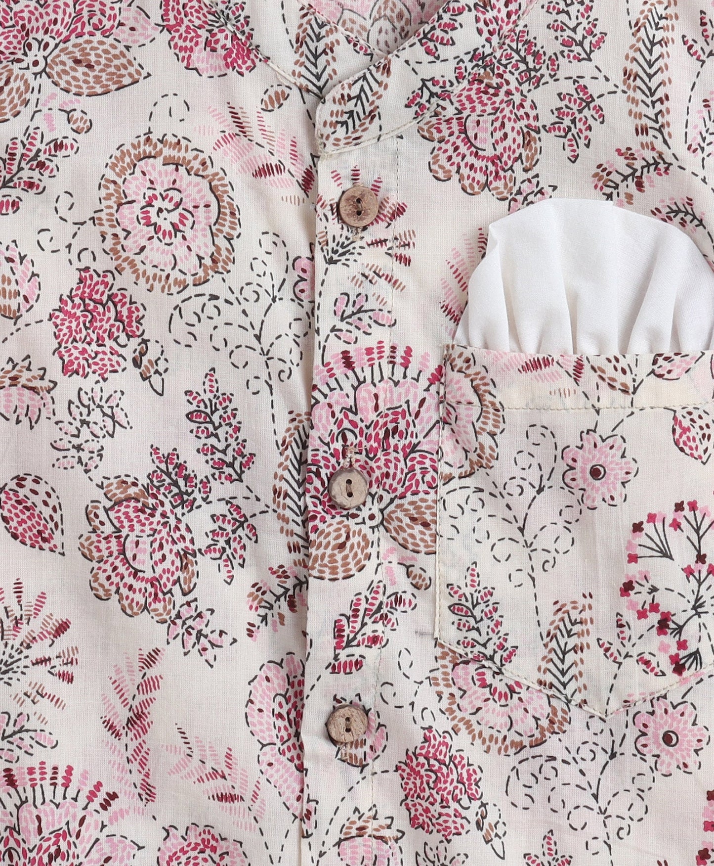 The-Magic-Wand-Cotton-Woven-Full-Sleeves-Floral-Printed-Kurta-&-Pyjama-with-Jacket-Set--Off-White