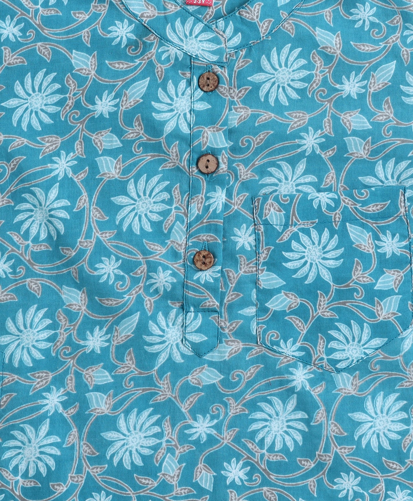 The-Magic-Wand-Cotton-Woven-Full-Sleeves-Floral-Printed-Kurta-&-Pyjama-with-Jacket-Set--Sea-Green