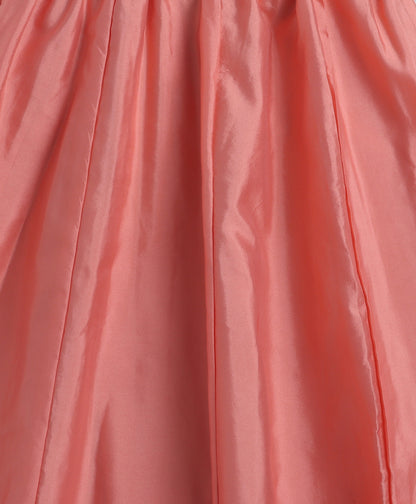 The Magic Wand Woven One Shoulder Choli and Lehenga with attach Dupatta Set Peach