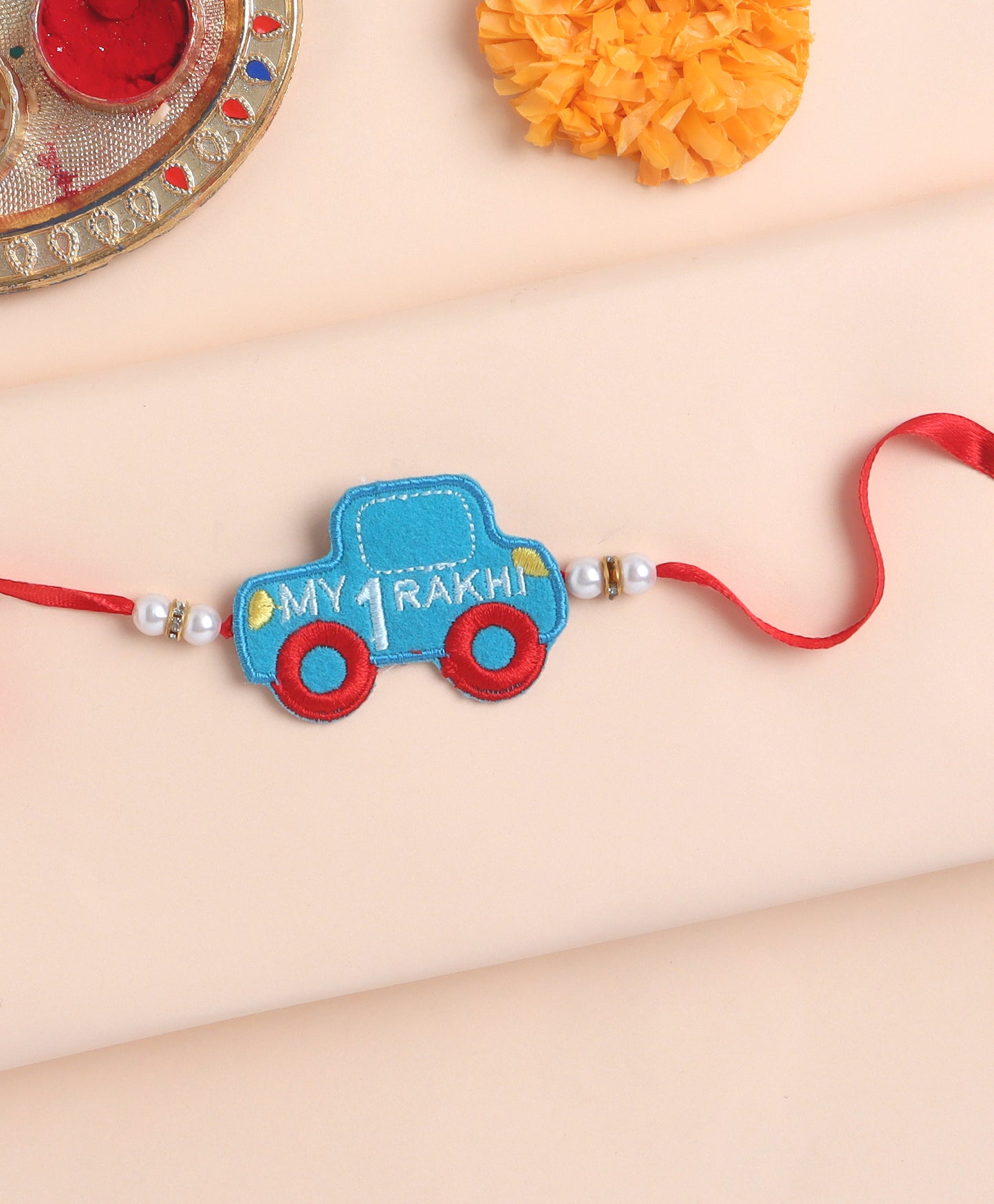 The Magic Wand Car Applique My First Rakhi - Yellow