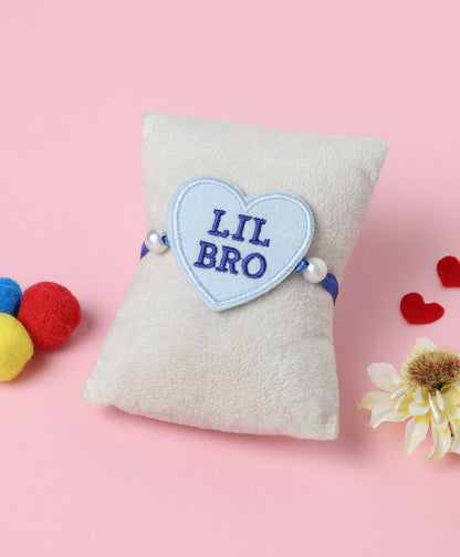 The Magic Wand Lil Bro Heart Shaped Rakhi - Blue