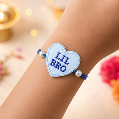 The Magic Wand Lil Bro Heart Shaped Rakhi - Blue