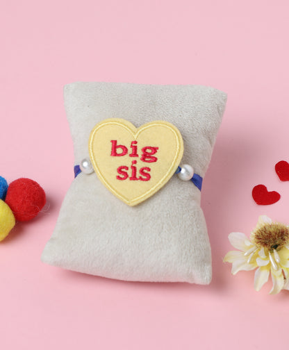 The Magic Wand Big Sis Heart Shaped Rakhi - Yellow