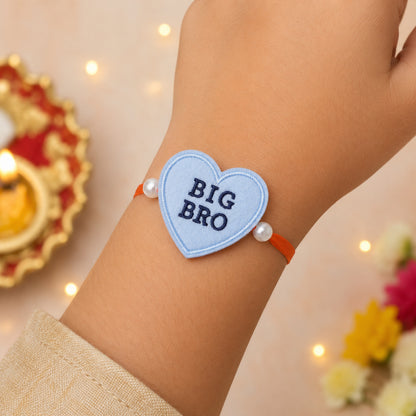 The Magic Wand Big Bro Heart Shaped Rakhi - Blue