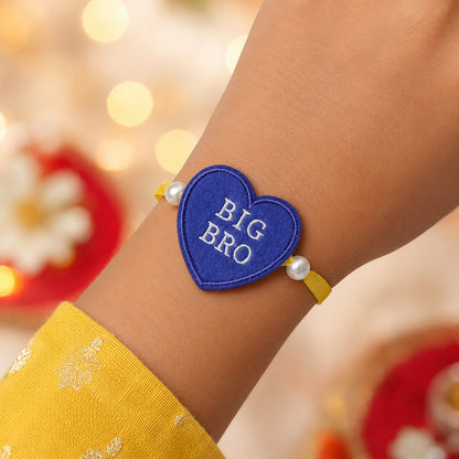 The Magic Wand Big Bro Heart Shaped Rakhi - Navy Blue