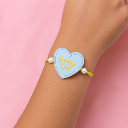 The Magic Wand Baby Bro Heart Shaped Rakhi - Light Blue