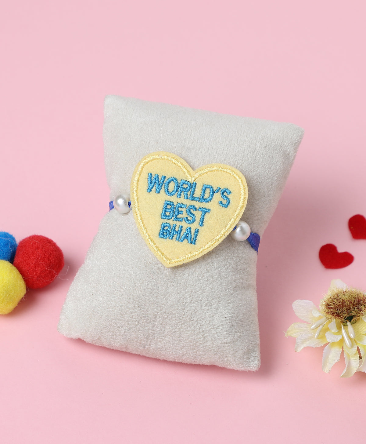 The Magic Wand World's Best Bhai Heart Shaped Rakhi - Yellow