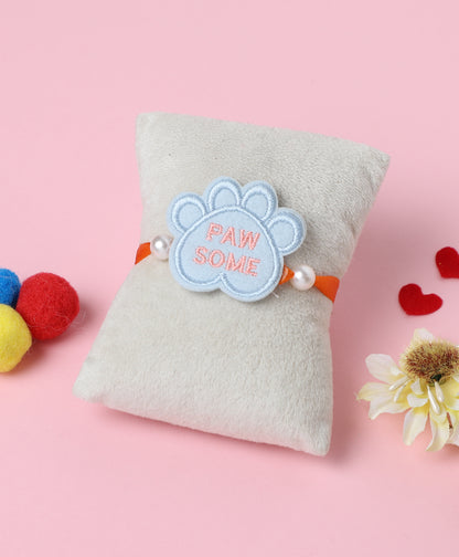 The Magic Wand Cute Paw Some Rakhi - White