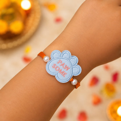 The Magic Wand Cute Paw Some Rakhi - White