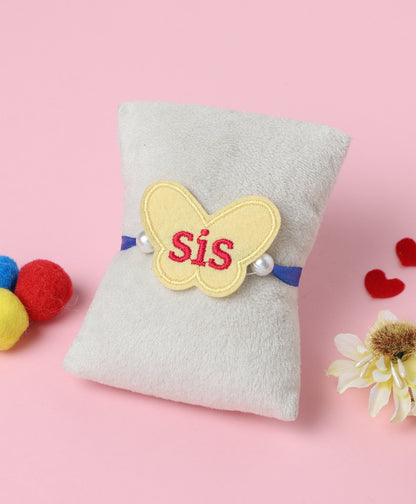 The Magic Wand Cute Butterfly Shaped Sis Rakhi - White