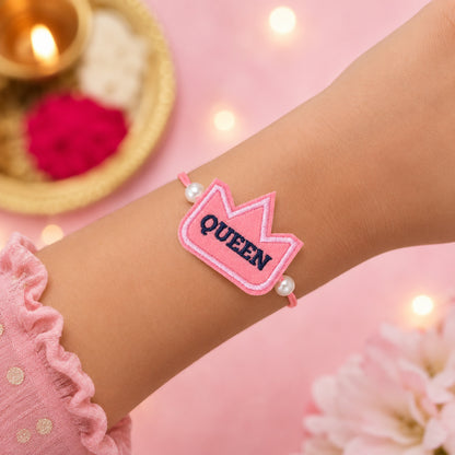 The Magic Wand Cute Crown Shaped Queen Rakhi - White