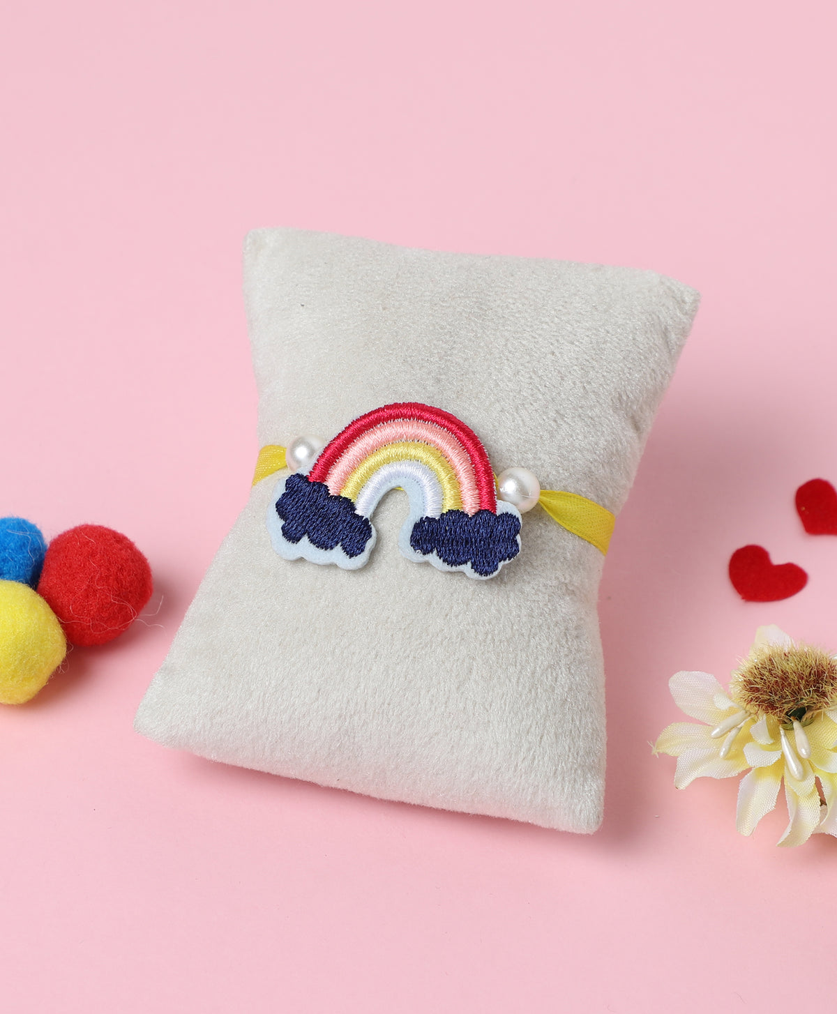 The Magic Wand Cute Rainbow Shaped  Rakhi - White