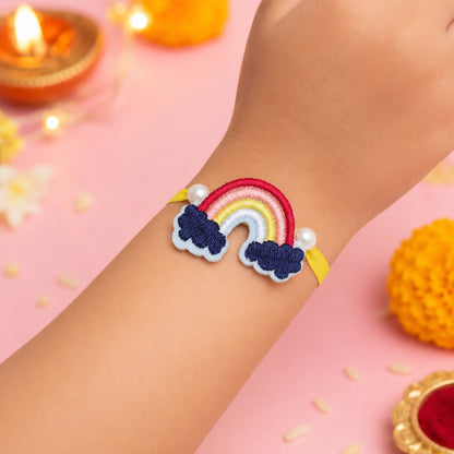 The Magic Wand Cute Rainbow Shaped  Rakhi - White