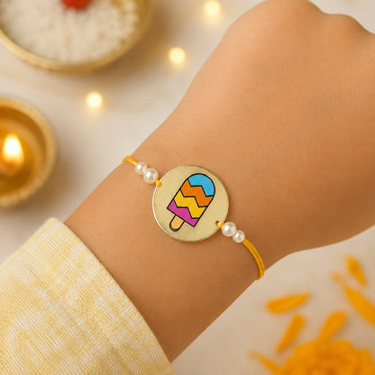 The Magic Wand Ice Candy Printed Rakhi With Pearls - Multi Colour