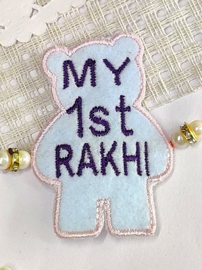 The Magic Wand Teddy Bear Applique My First Rakhi -Blue