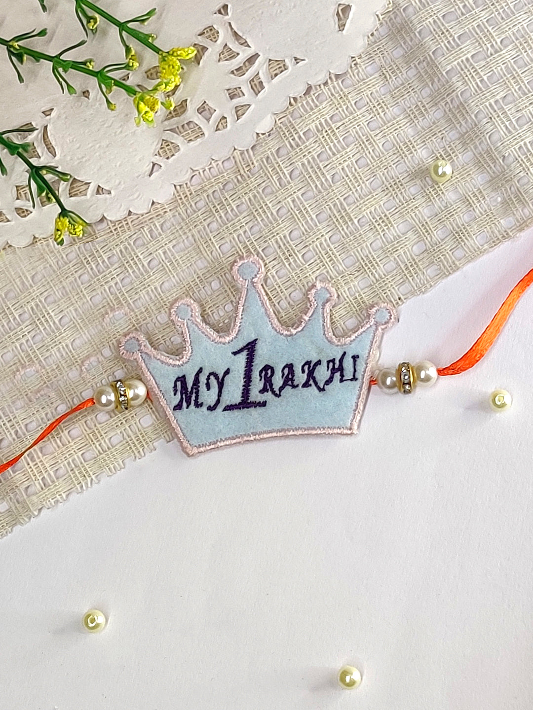 The Magic Wand Crown Applique My First Rakhi -Blue