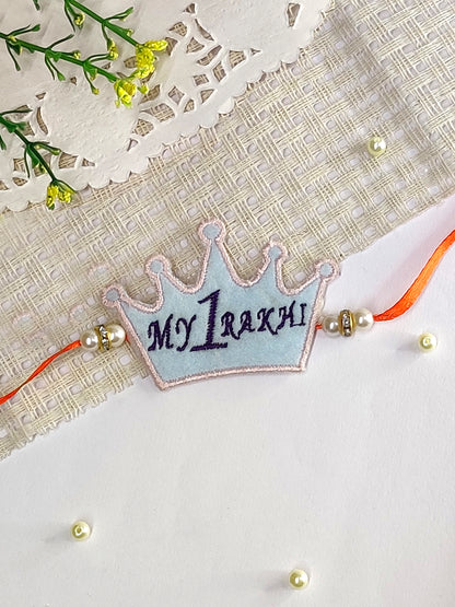 The Magic Wand Crown Applique My First Rakhi -Blue