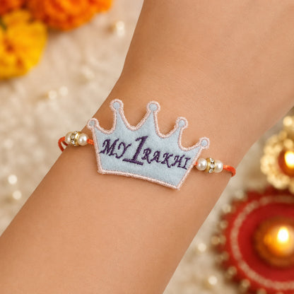 The Magic Wand Crown Applique My First Rakhi -Blue