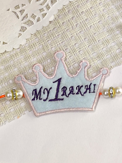 The Magic Wand Crown Applique My First Rakhi -Blue