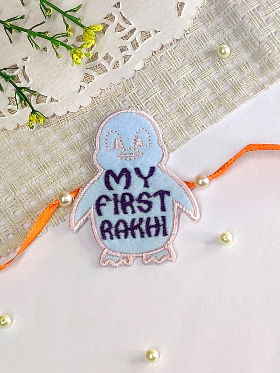 The Magic Wand Penguin Applique My First Rakhi -Blue