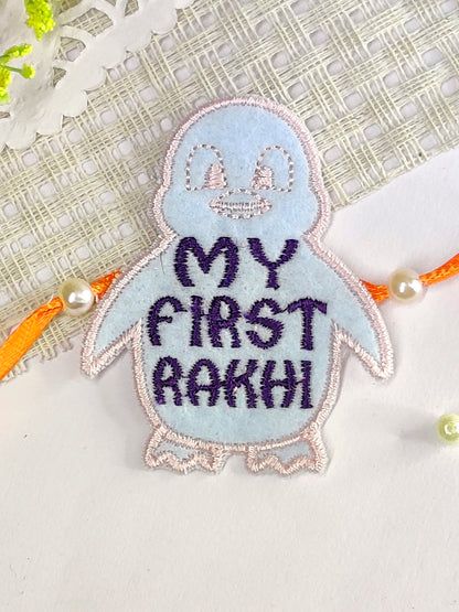 The Magic Wand Penguin Applique My First Rakhi -Blue