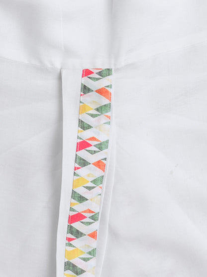 Full Sleeves Ikat Printed Kurta & Dhoti Set - Multi Colour