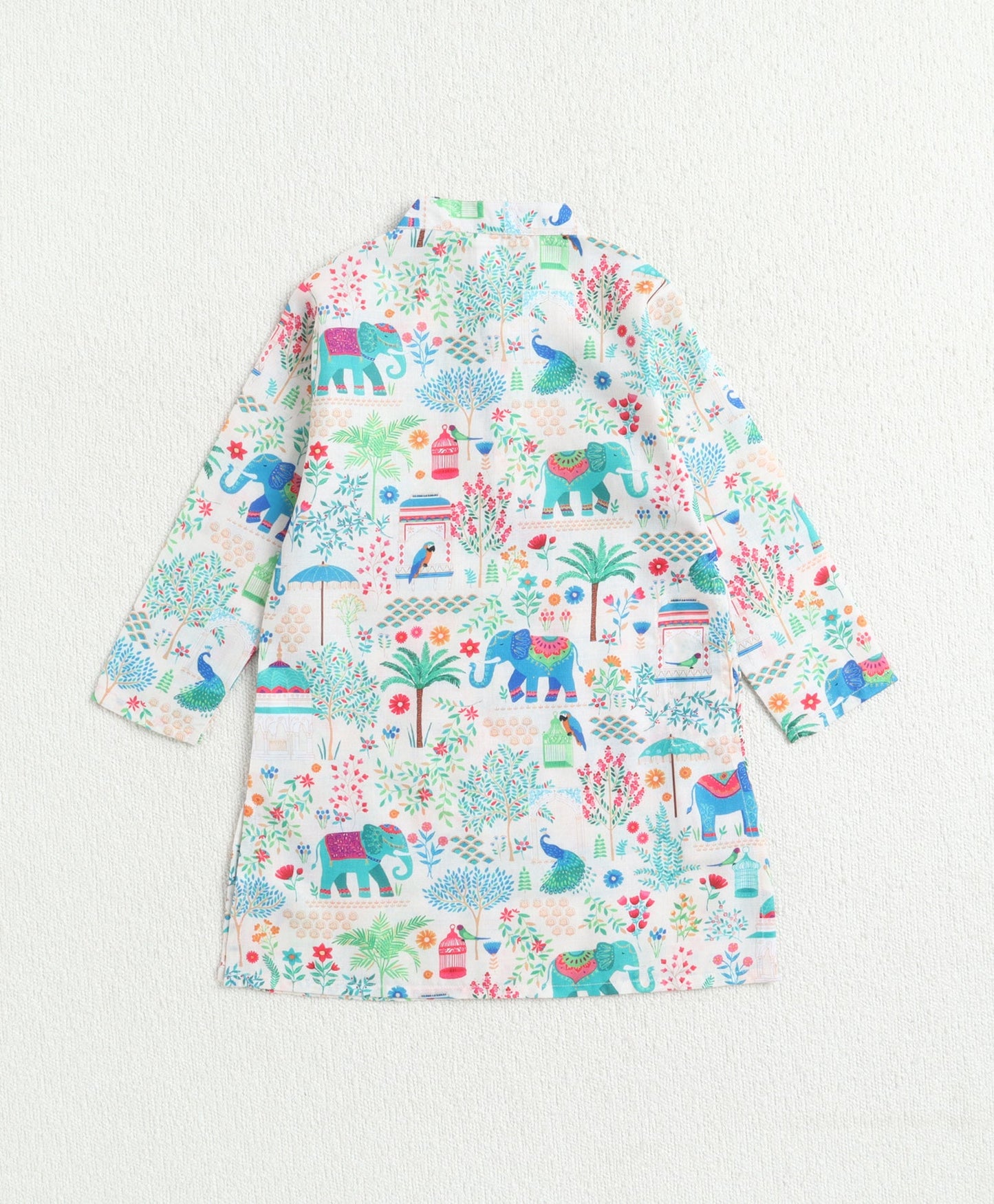 The Magic Wand Woven Full Sleeves Digital Printed  Kurta & Pyjama Set - Multi Colour