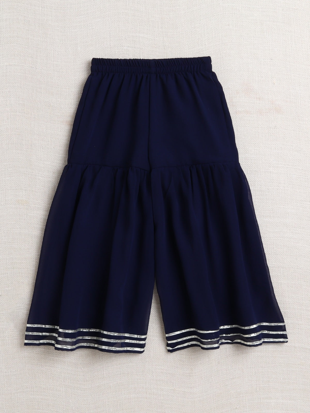 The Magic Wand Sleeveless Sequins Embellished Kurta and Sharara Set - Navy Blue