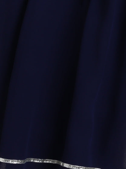 The Magic Wand Sleeveless Sequins Embellished Kurta and Sharara Set - Navy Blue
