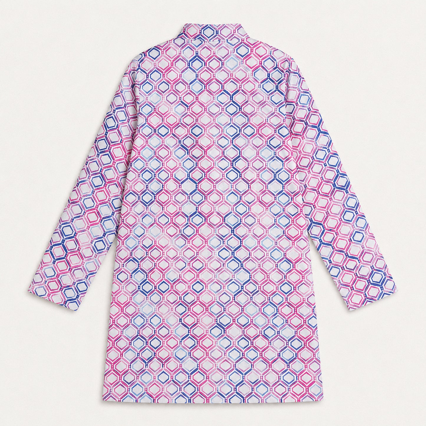The Magic Wand Woven Full Sleeves Geometric Printed Kurta - Multi Colour