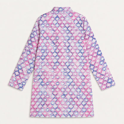 The Magic Wand Woven Full Sleeves Geometric Printed Kurta - Multi Colour