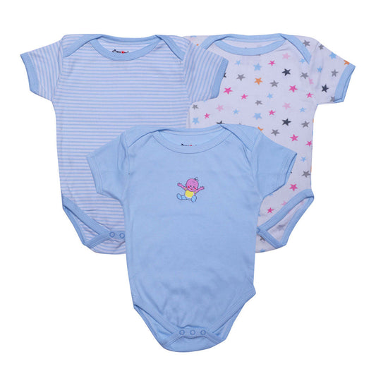 Half Sleeves Blue Giraffe All-Over Print Onesie
