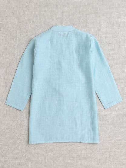 The Magic Wand Full Sleeves Embrodery Kurta Set- Blue
