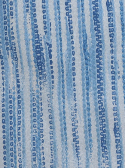 Half Sleeve Stripe Printed Shirt - Blue