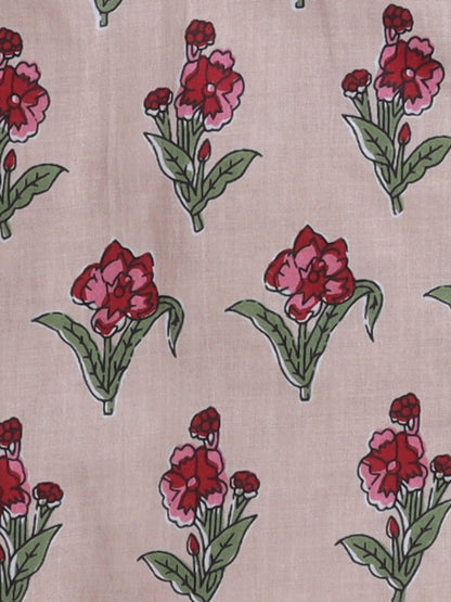 Half Sleeve Floral Printed Shirt - Beige