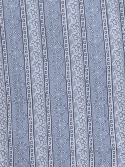 Half Sleeve Stripe Printed Shirt - Grey